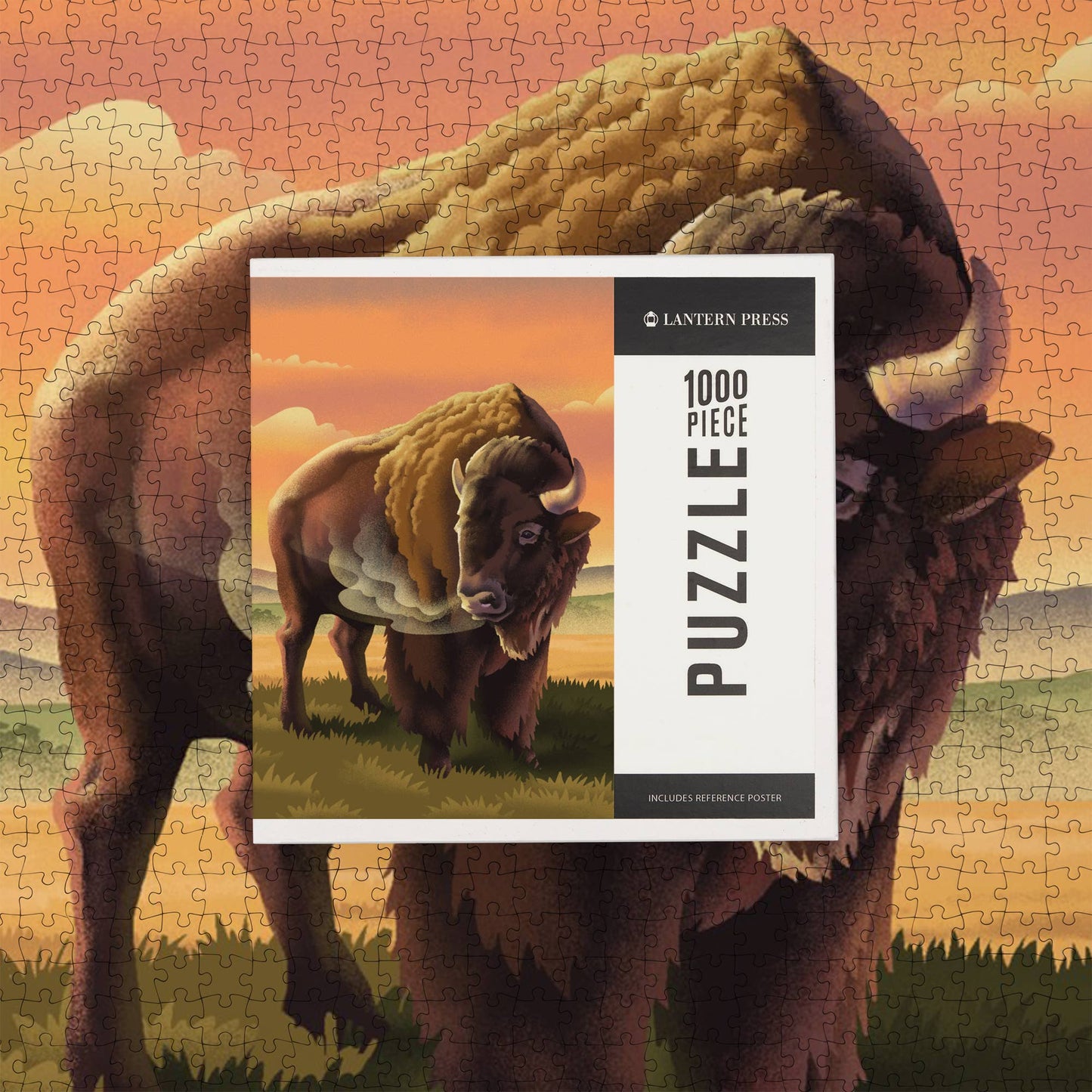 1000 PIECE PUZZLE Lithograph Wildlife Series, Bison