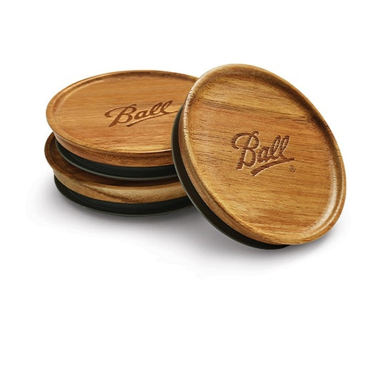 WIDE MOUTH LID BALL WOODEN 3PK