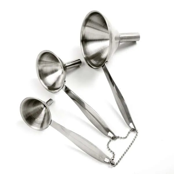 Stainless Steel Funnel with Handle - Set of 3
