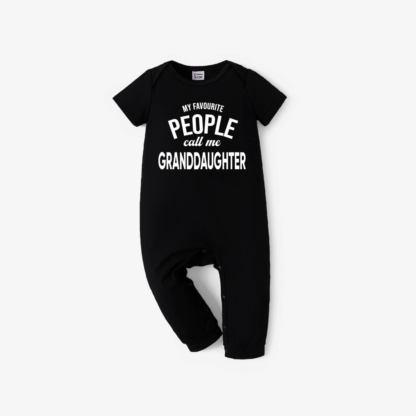 Mother's Day Grandma and Me Short Sleeves Slogan Print Tops: Black / Girl: 2 Years