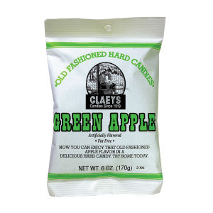Claeys Old Fashioned Hard Candies Green Apple, 6oz Bag 24ct
