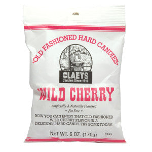 Claeys Old Fashioned Hard Candies Wild Cherry, 6oz Bag 24ct