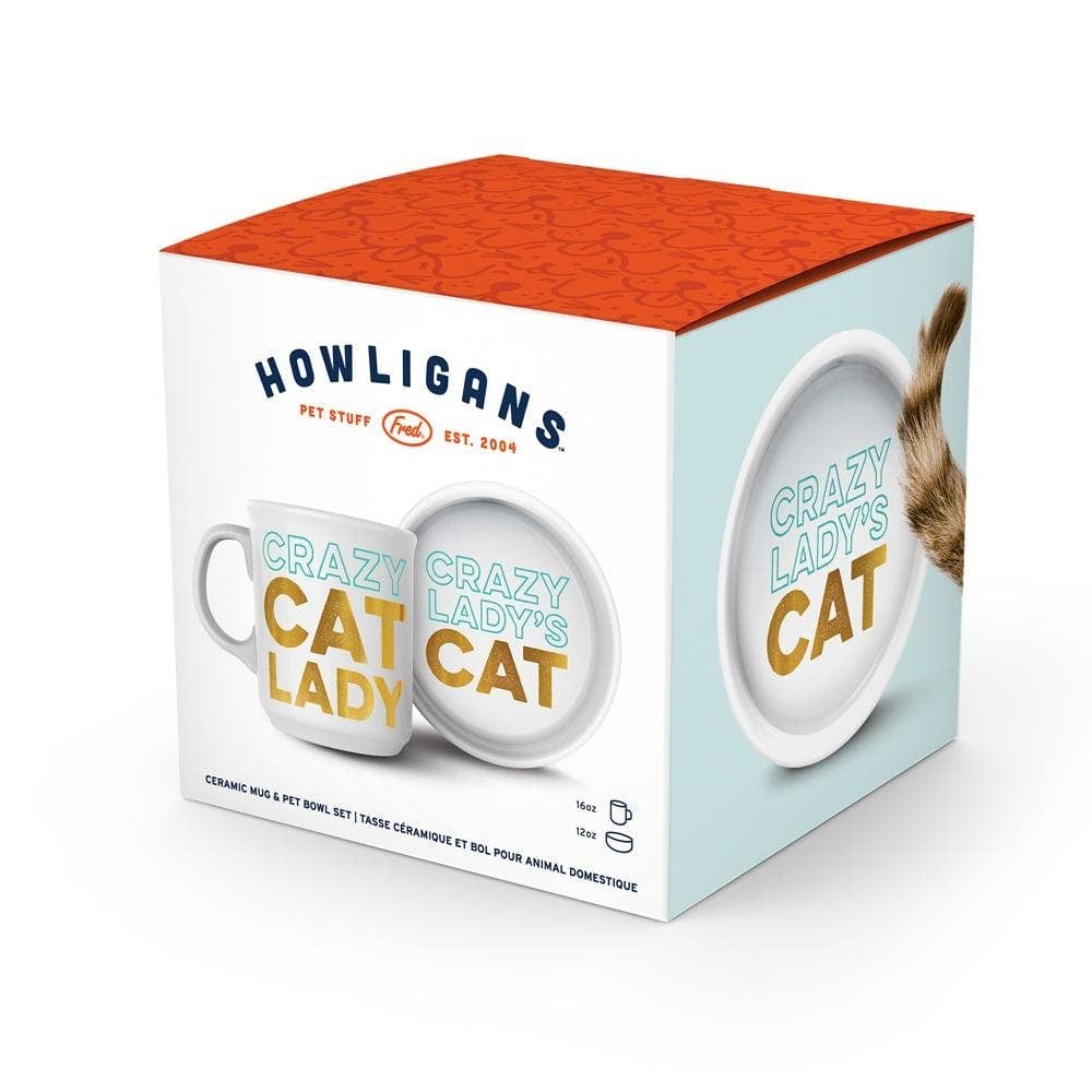 Howligans - Mug+Cat Bowl - Crazy Cat Lady / Crazy Lady's Cat