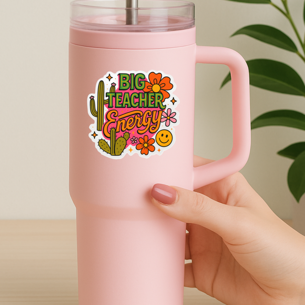 Big Teacher Energy Sticker, Fun Gift for Educators Decal