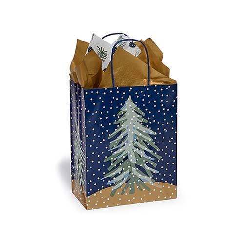 Midnight Flurry Paper Christmas Retail Gift Bags: 25 Pack / Vogue 16x6x12"