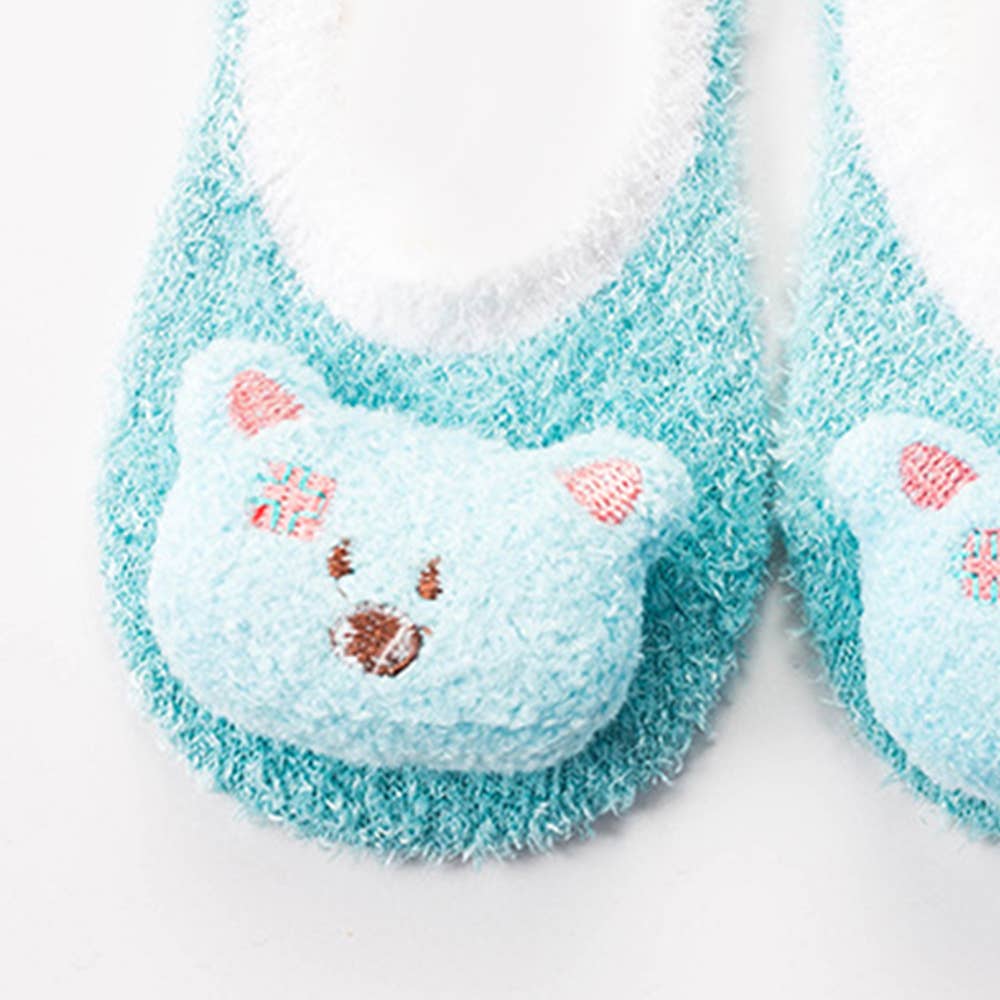 Baby / Toddler Lovely 3D Cartoon Decor Antiskid Floor Socks: Light Blue / 12-18 Months