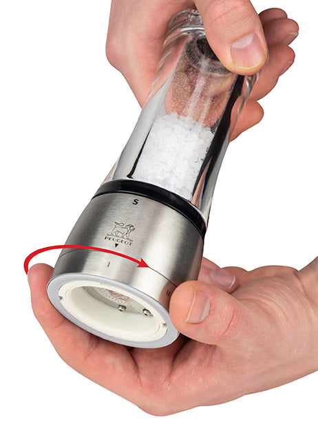 Manual Salt Mill in Acrylic and Stainless steel, 16 cm