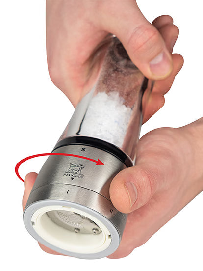 Manual Salt Mill in Acrylic and Stainless steel, 16 cm