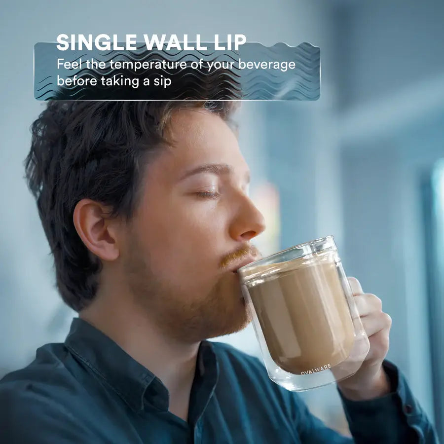 DWM-500 Double Wall Glass Mug | Clear | 17oz (500ml) | Set of 2