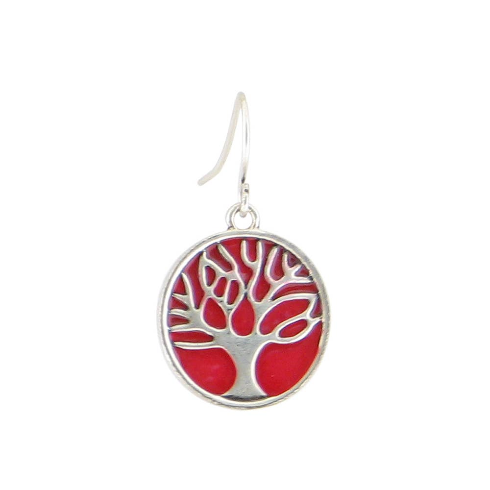 Enamel Tree of Life Earring: D