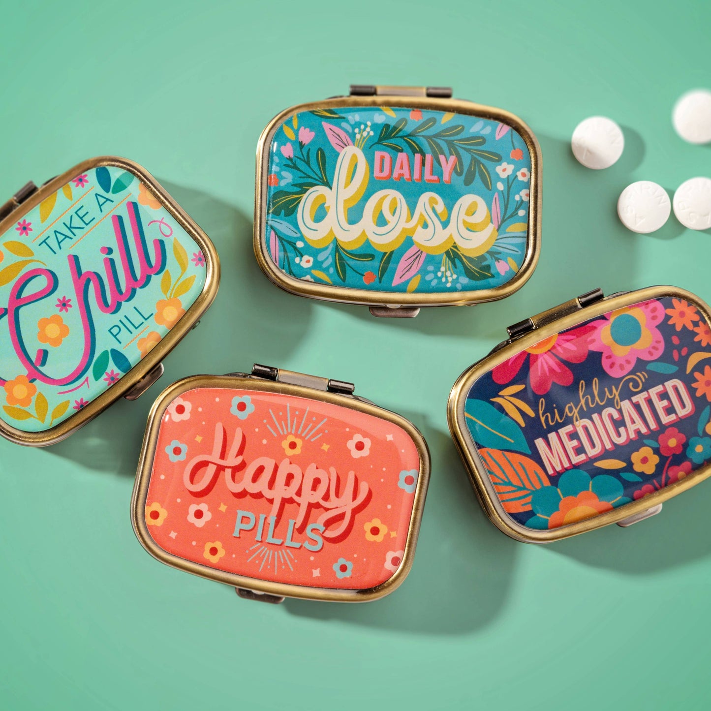 Small Metal Pill Case: Don't Panic