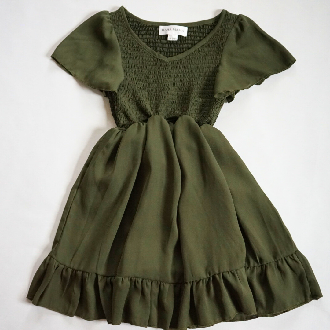Dark Green Chiffon Dress - Child: 8-9Y
