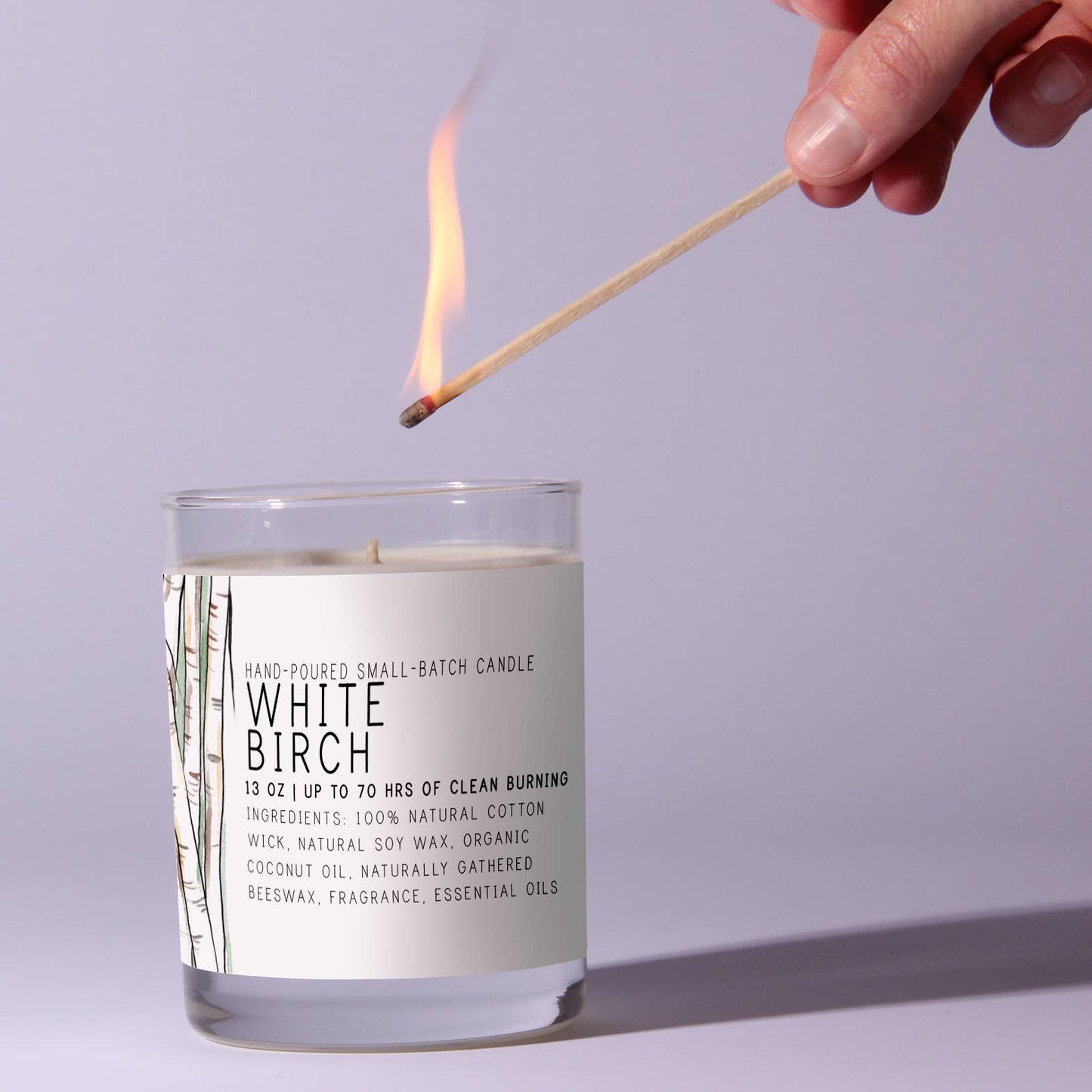 White Birch - Just Bee Candles: 7 oz (up to 40 hrs of clean burning)