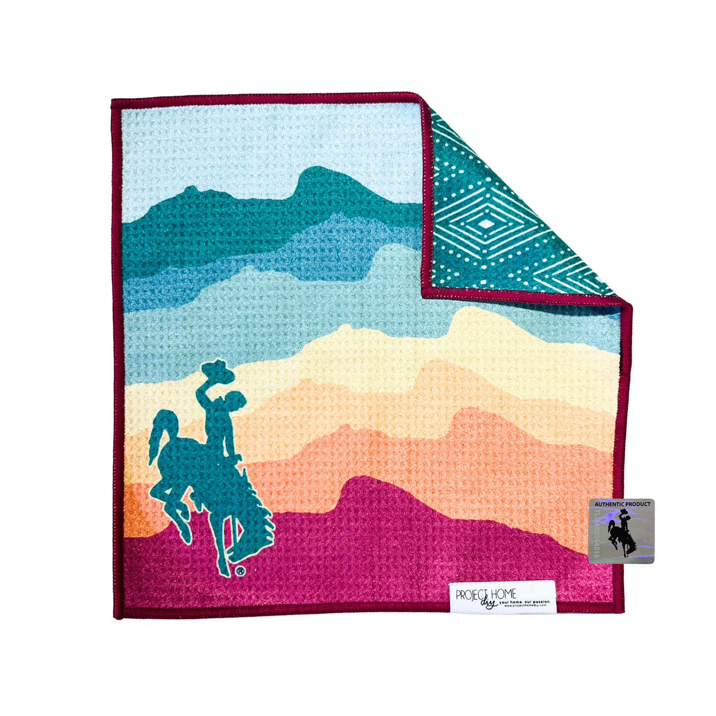 Summer Wyoming Cowboy | Waffle Weave Microfiber Towels Kitchen & Bath: Hand Towel