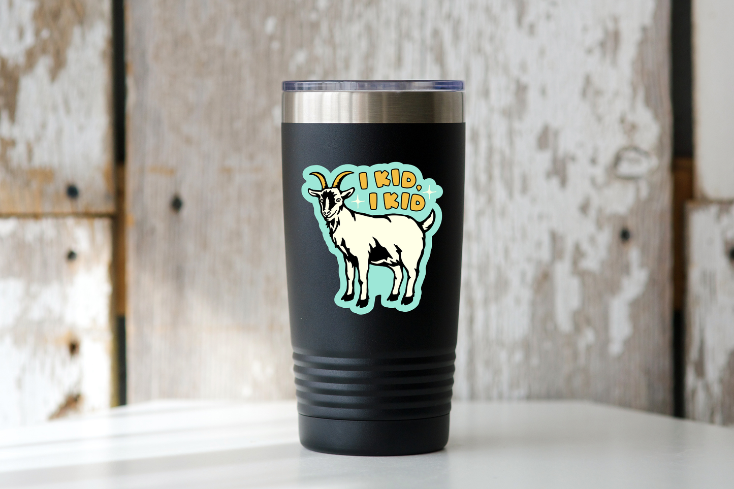 I Kid, I Kid Sticker - goat, farm, country, animal, cute