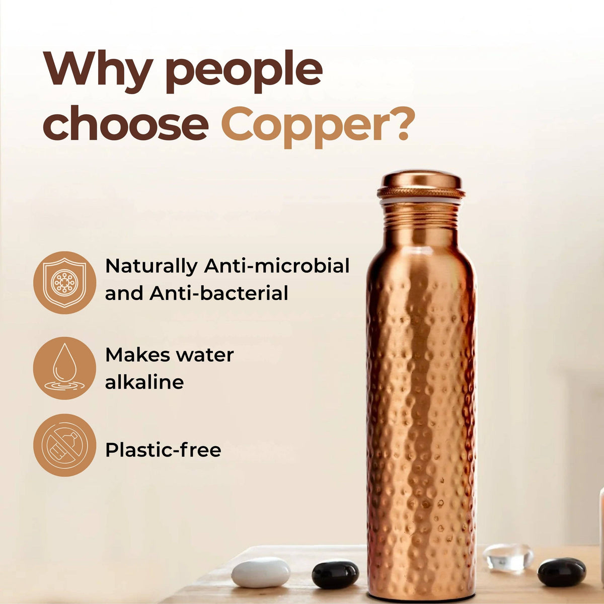 Handcrafted Ayurvedic Copper Water Bottle