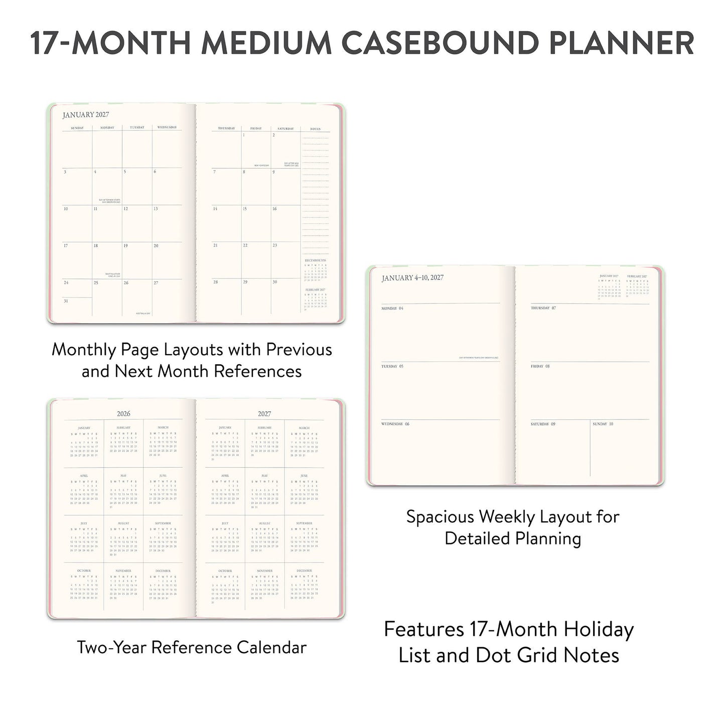 2027 Cabana Blooms Medium Casebound Planner