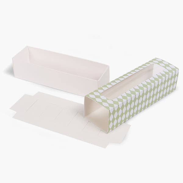 Macaron Cookie & Candy Boxes: Sage Harlequin / 10 / Single Set