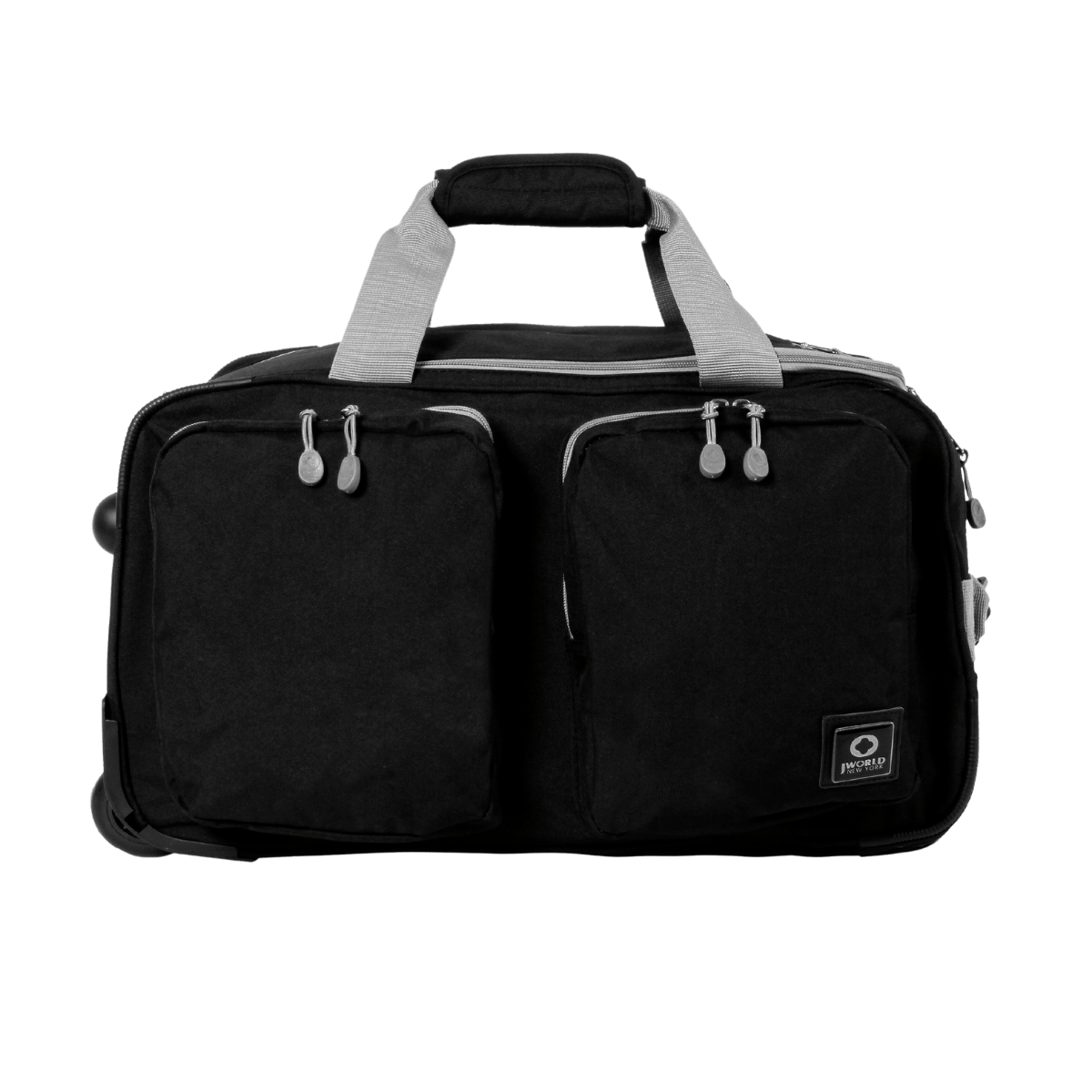 J World Duane 21-inch Travel Wheeled Duffle Bag: BLACK