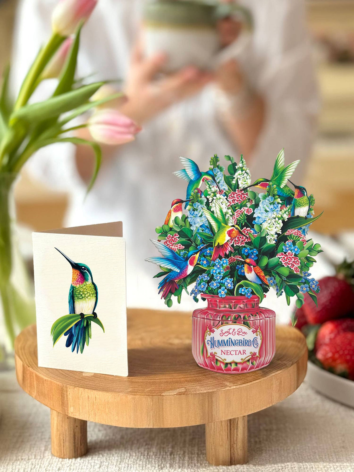Mini Hummingbird Oasis  (10 Mini Pop-up Greeting Cards)