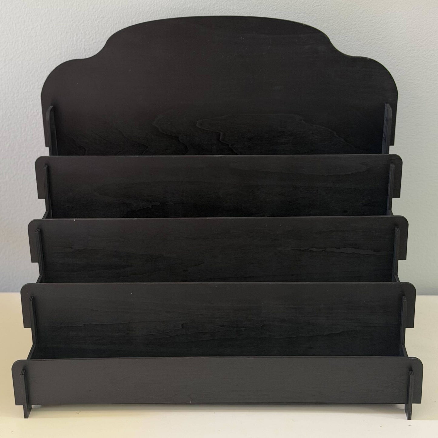 4 Tier Wooden Greeting Card Display Rack - Black