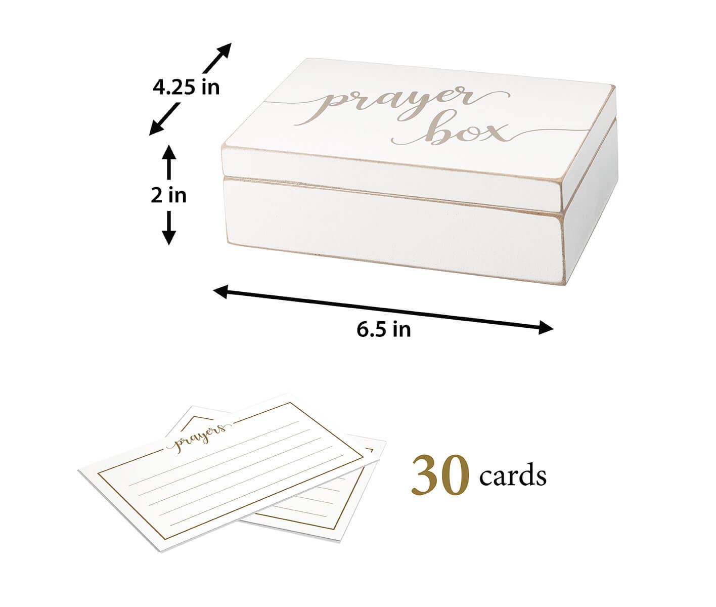 Distressed White Prayer Box with Paper Cards