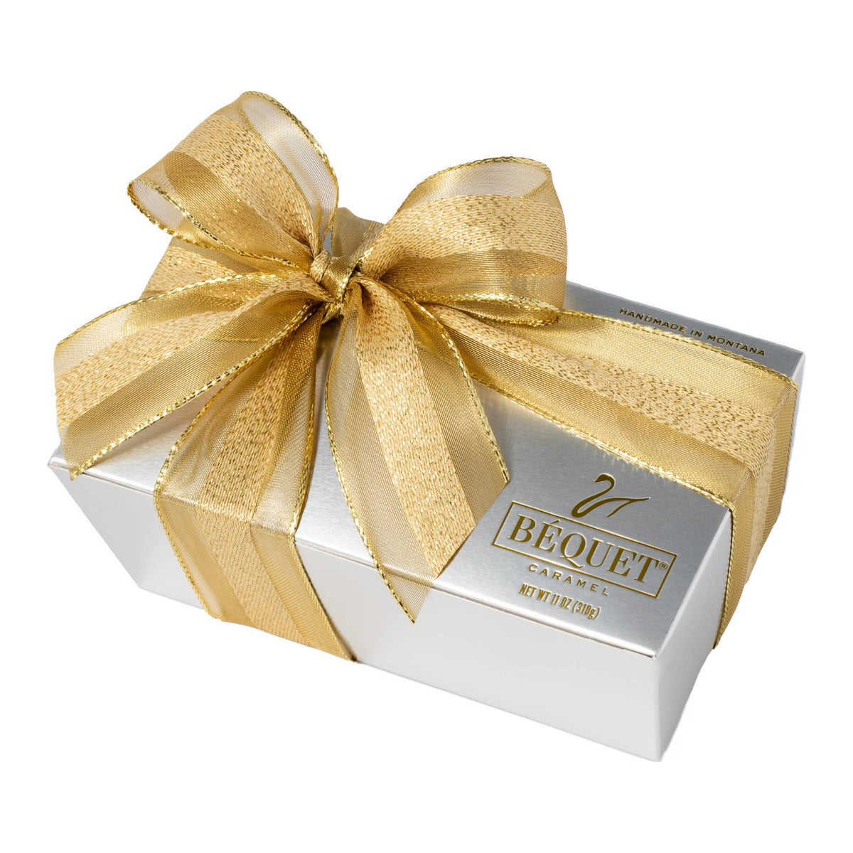 Béquet Gourmet Caramel 11 oz Ballotin Gift Box: Assorted Best Sellers Mix / Silver