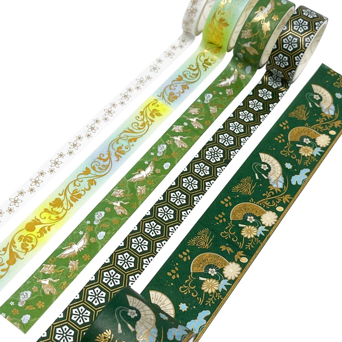 Wrapables Gold Foil Washi Tape in Gift Box Set for DIY Arts: Floral Fireworks