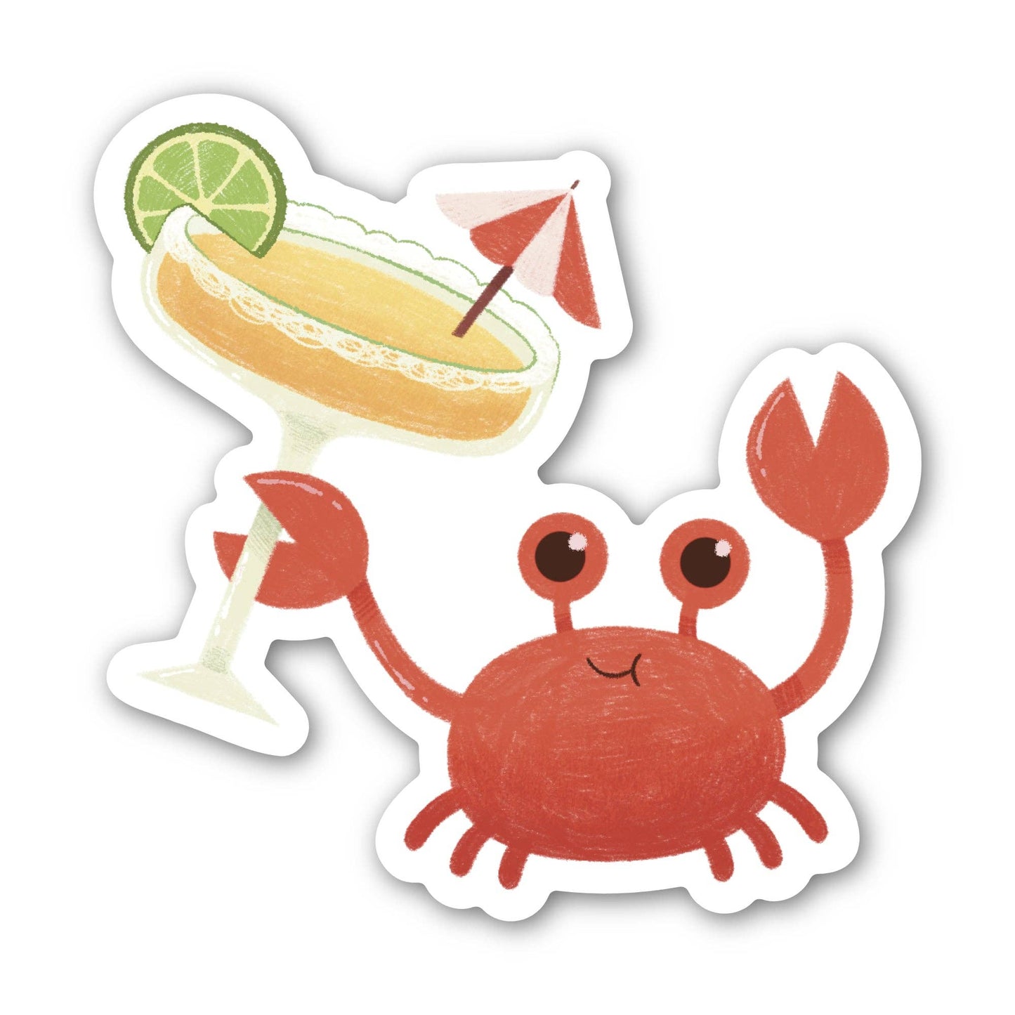 Crab and Margarita Beach Sticker