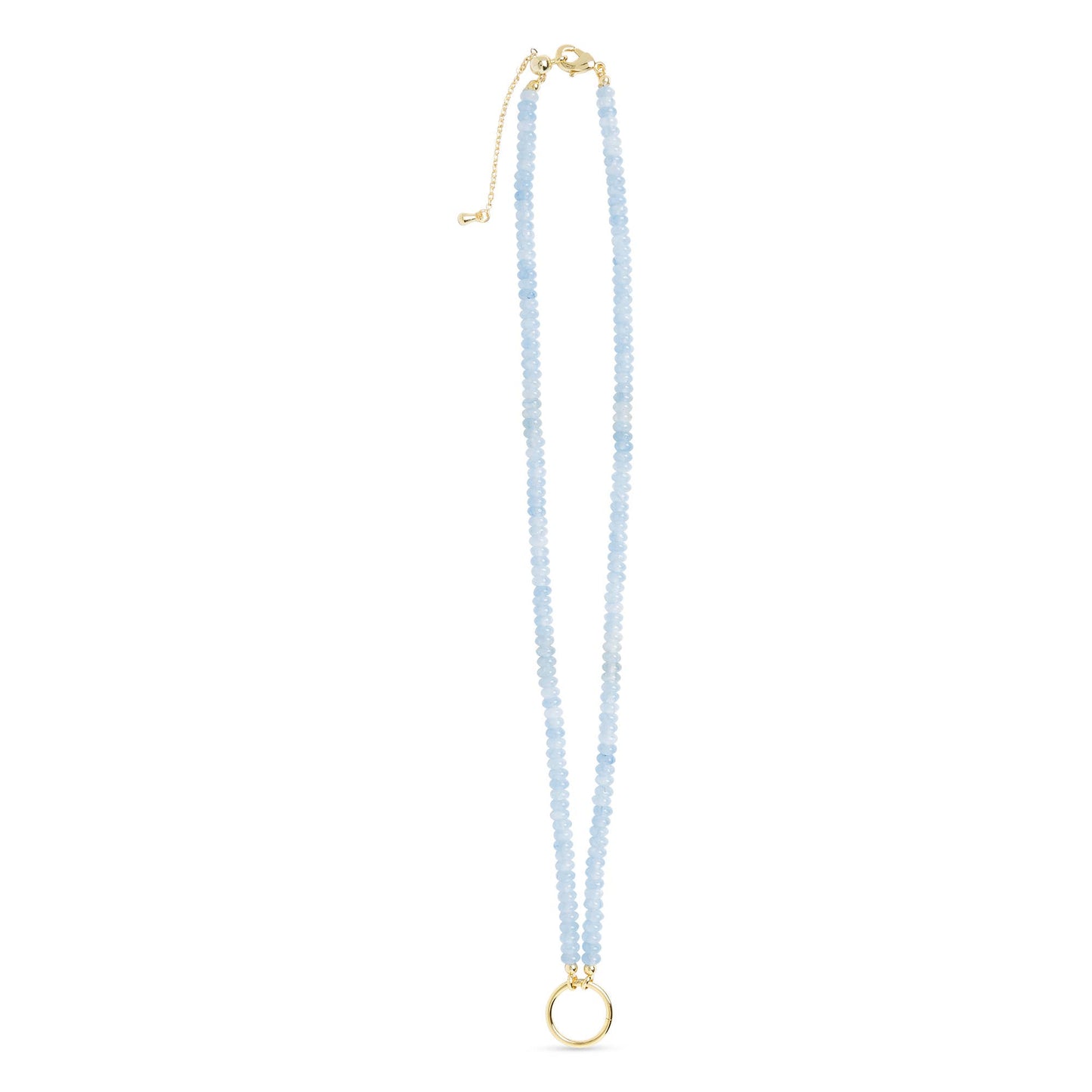 Gold Stone With Charm Clasp Necklace: White