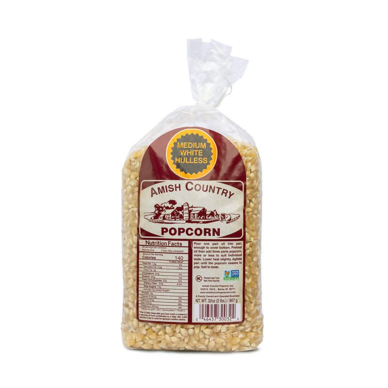 Amish Country Popcorn - Medium White Hulless Popcorn