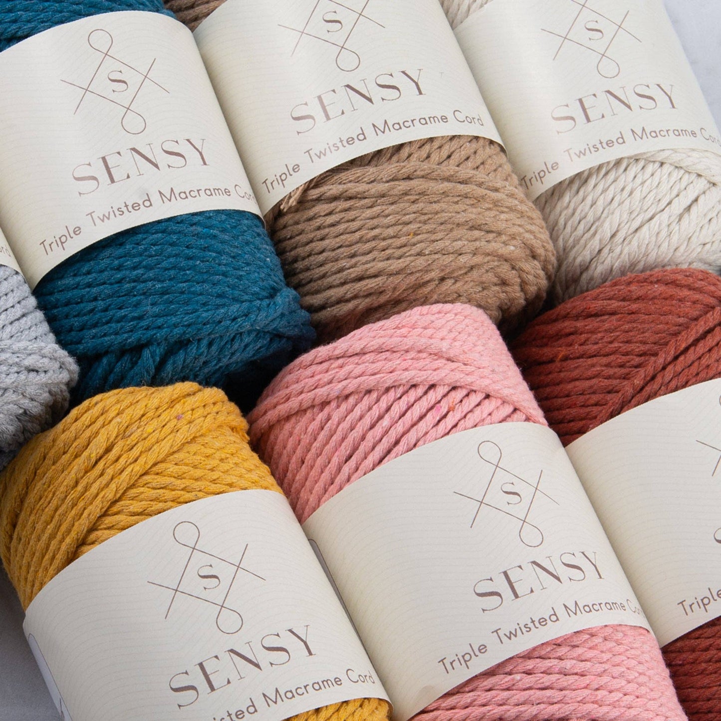 Sensy Premium 3mm - 100% Cotton 3 Strand Twisted Macrame: Mustard