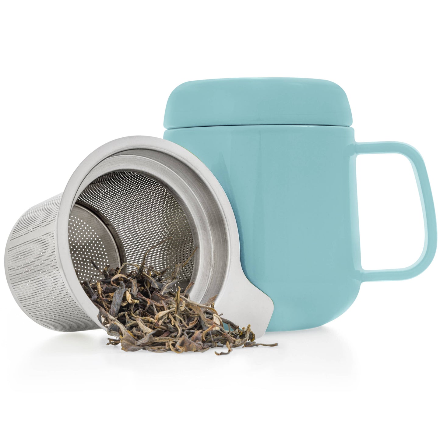 Sumo Porcelain Matte Finish Mug Cup With Infuser 15oz: Black