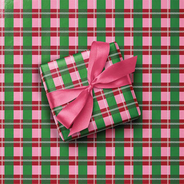 Christmas Gift Wrapping Paper: Green Tonal Stripe / 1 Pack / 24"x85'
