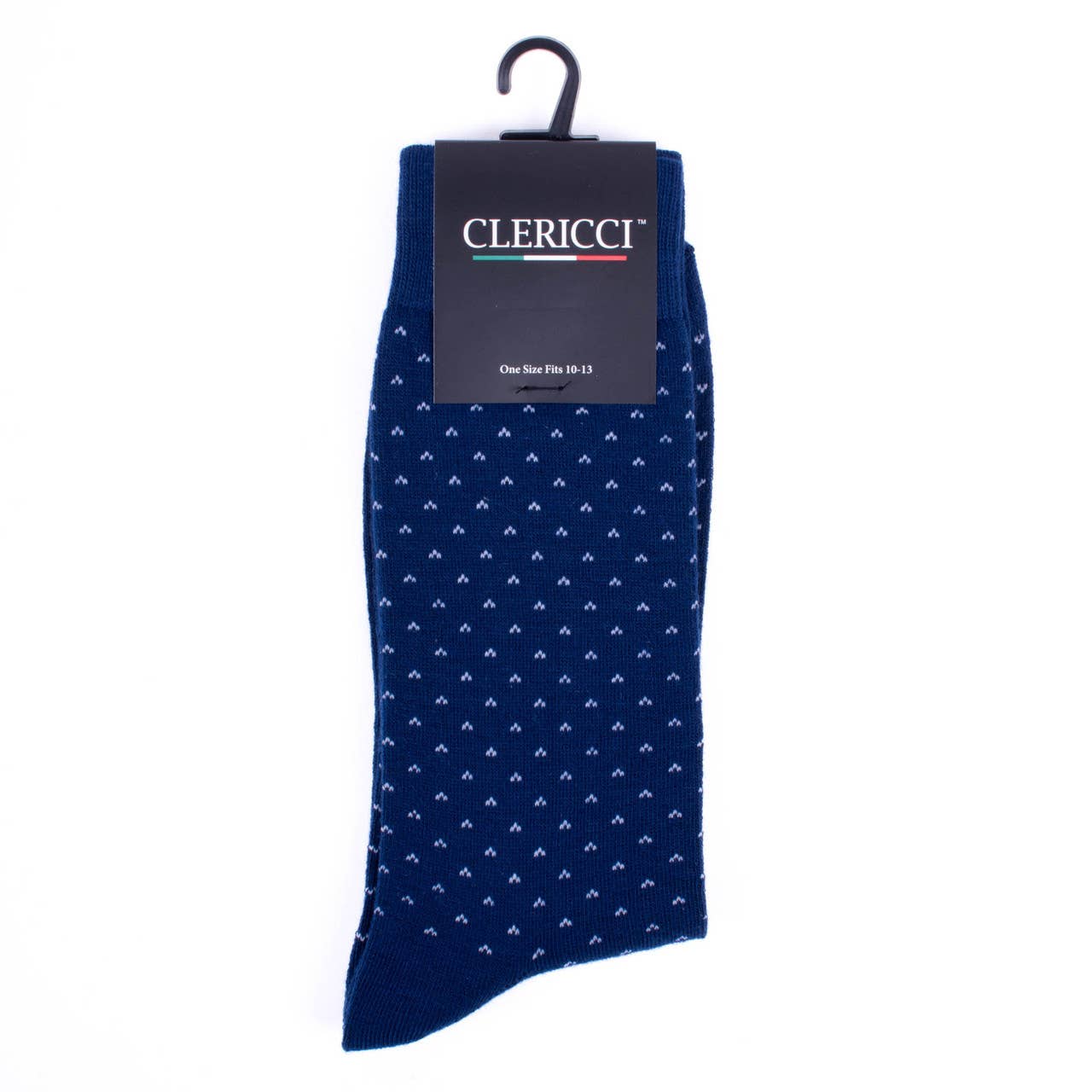 Men 12 Pk Assorted Navy Fancy Pattern Poly Socks-DSP12F-NV