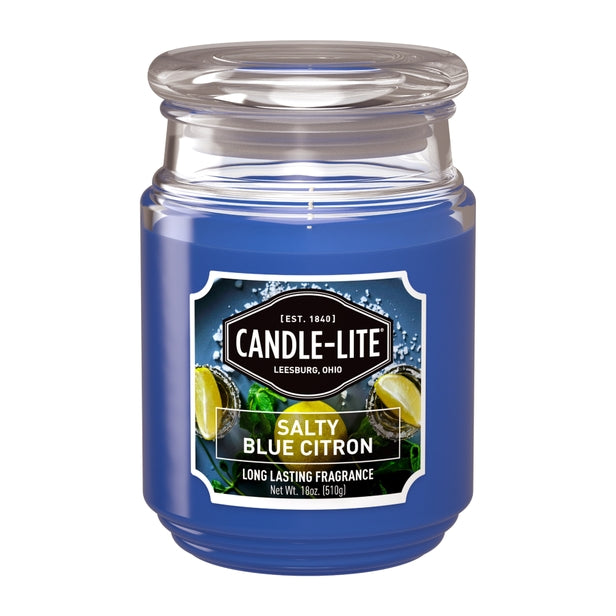 CANDLE JAR SALTY BLUE CITRON 18OZ
