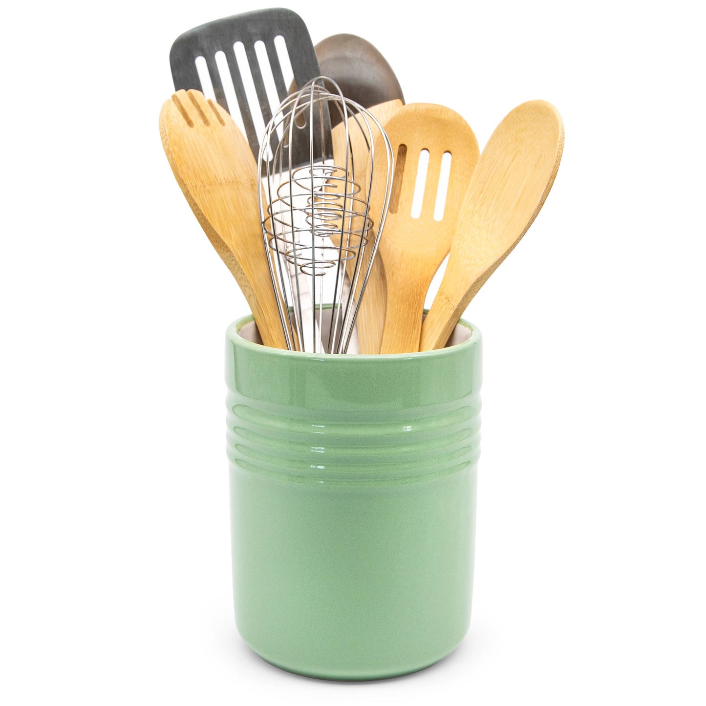 Kook Ceramic Utensil Holder Crock: Mint