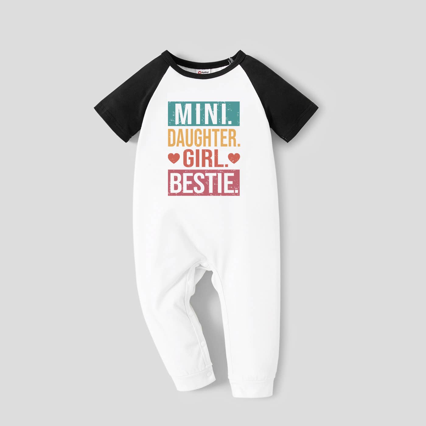 Mother's Day Mommy and Me Colorful Text Design Bestie Tee: White / Baby Girl:3-6M