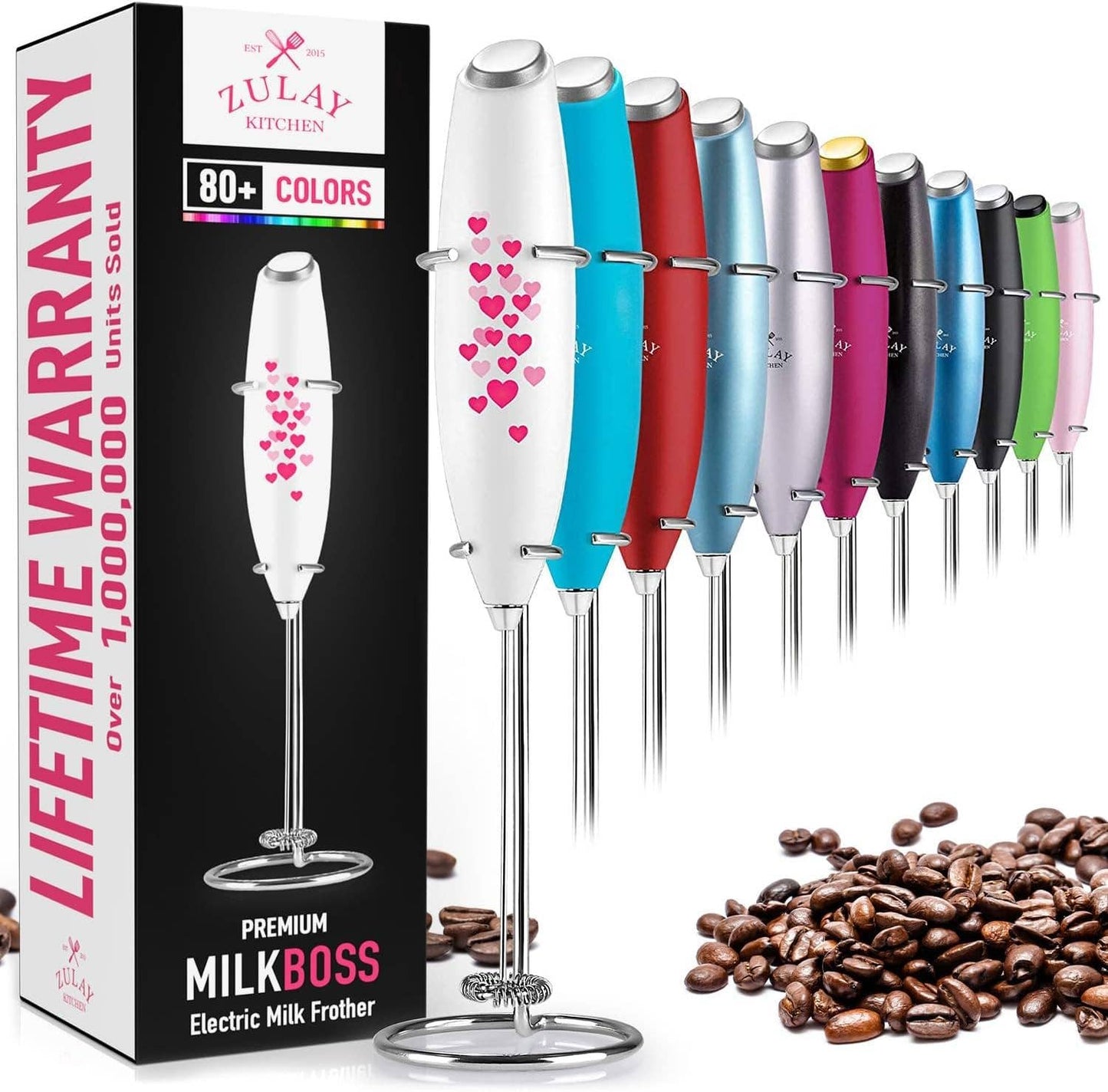 Powerful Handheld Milk Frother: Pop Green/Purple