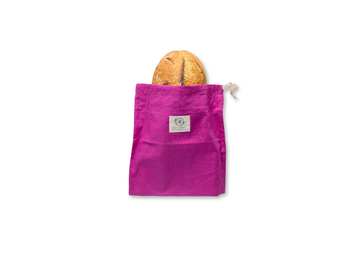 New! Artisan Bread Bag - Magenta, Meadow Magic lined