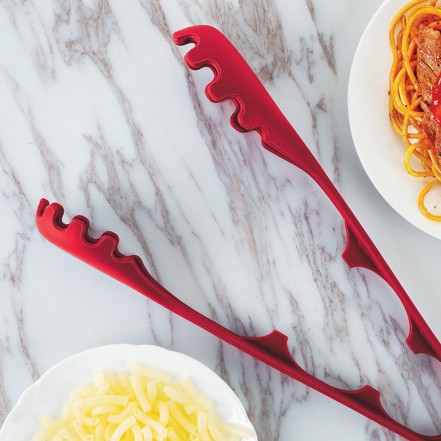Fox Run 2 in 1 Pasta Serving Tongs, Portion Utensil, 12.25"