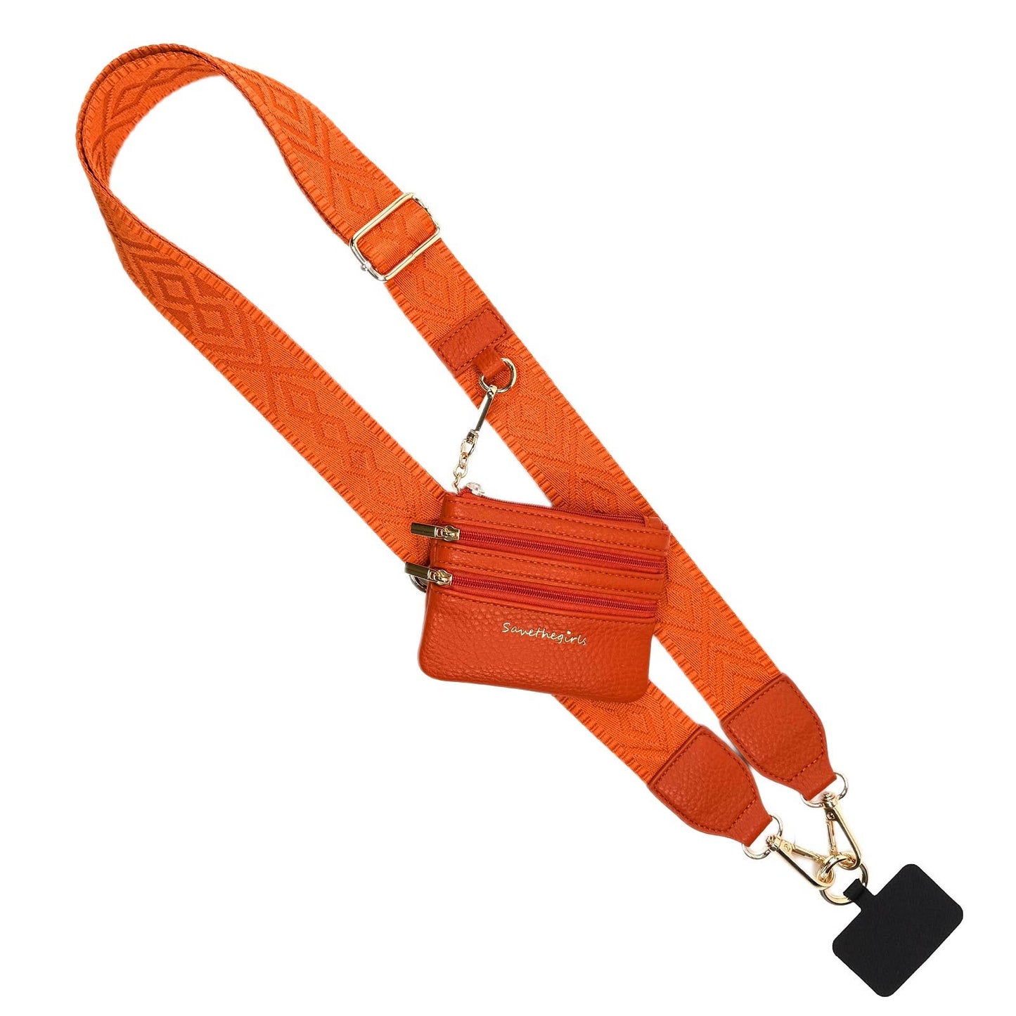 Clip & Go Strap with Zippered Pouch Classic: Black