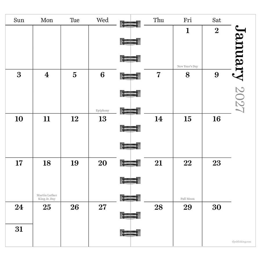 2027 Night Naval Small Weekly Monthly Planner