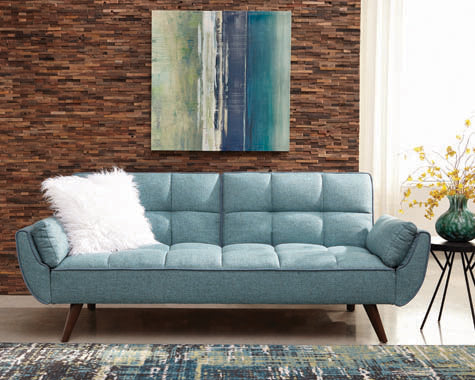Caufield Upholstered Convertible Sofa Bed Turquoise Blue
