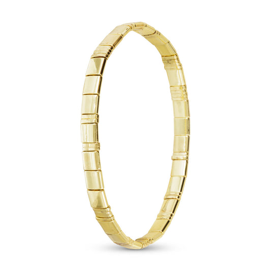 Gold Flat Bead Stretch Bracelet: Gold