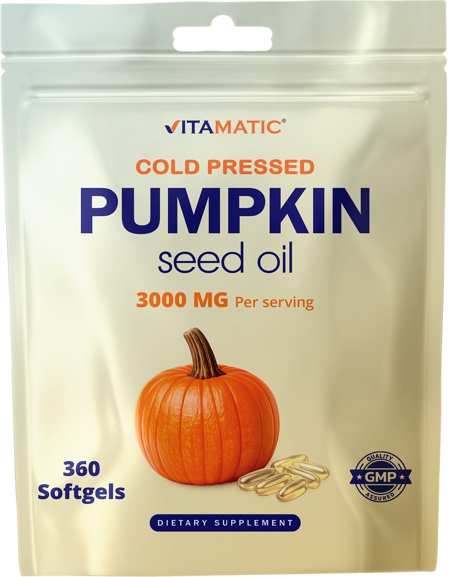 Vitamatic Pumpkin Seed Oil 3000 mg per Serving, 360 Softgels
