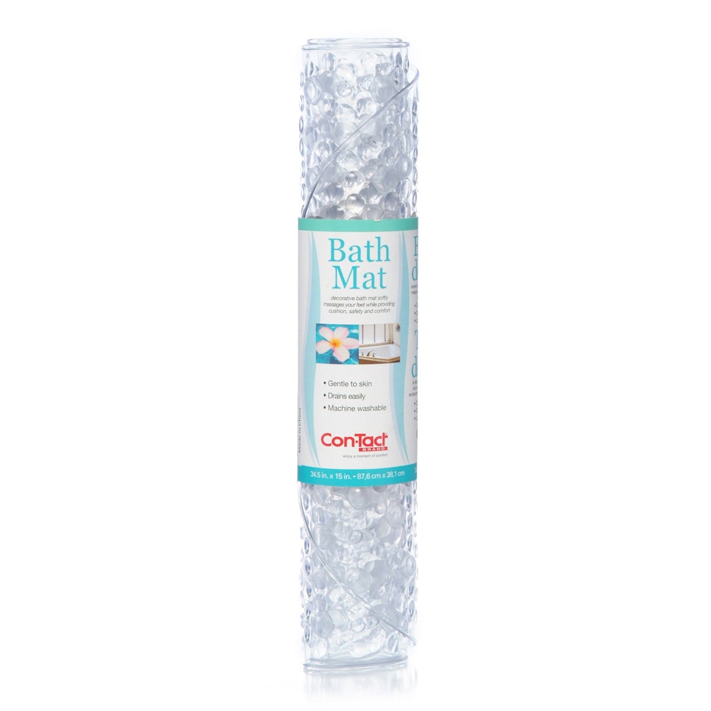 BATH MAT BUBBLE CLEAR 34X15