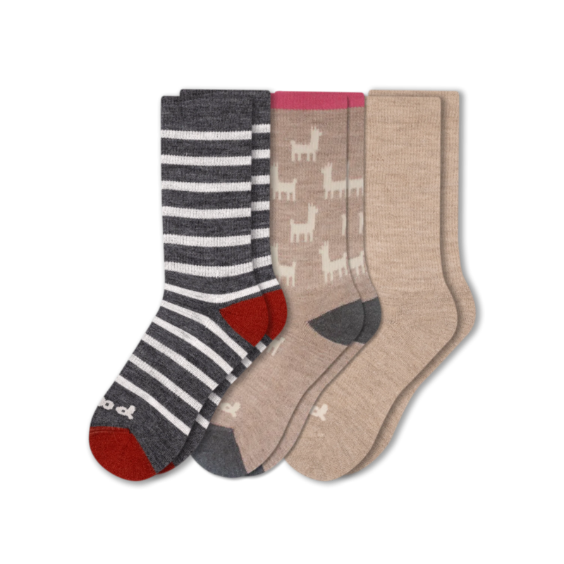 Women's Crew Pacas Socks: FF ALPACA KNIT HAT & AO WOODLAND & AO MICRO ALPACA/Chanterell / Medium / Large (US: 8.5 - 11.5+)