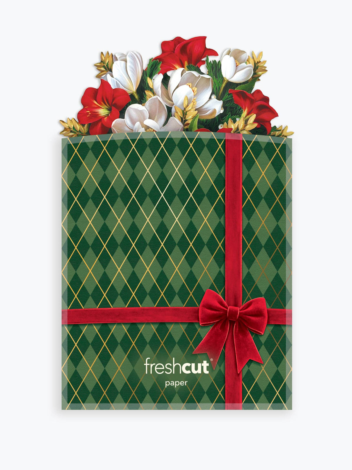 Mini Golden Mistletoe (10 Mini Pop-Up Greeting Cards)