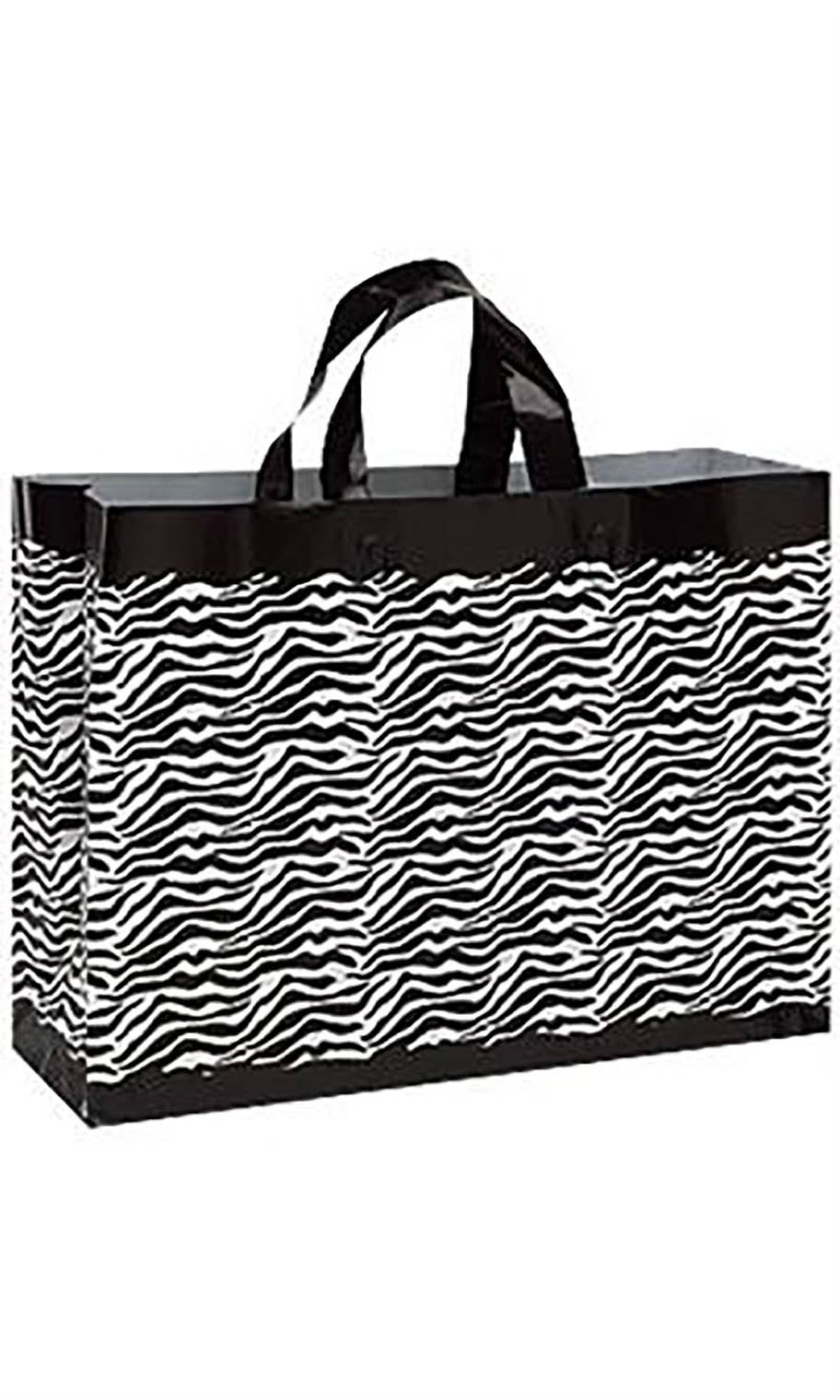 Frosted Retail Shopping Bags: Clear - Handles / Case of 250 / Large